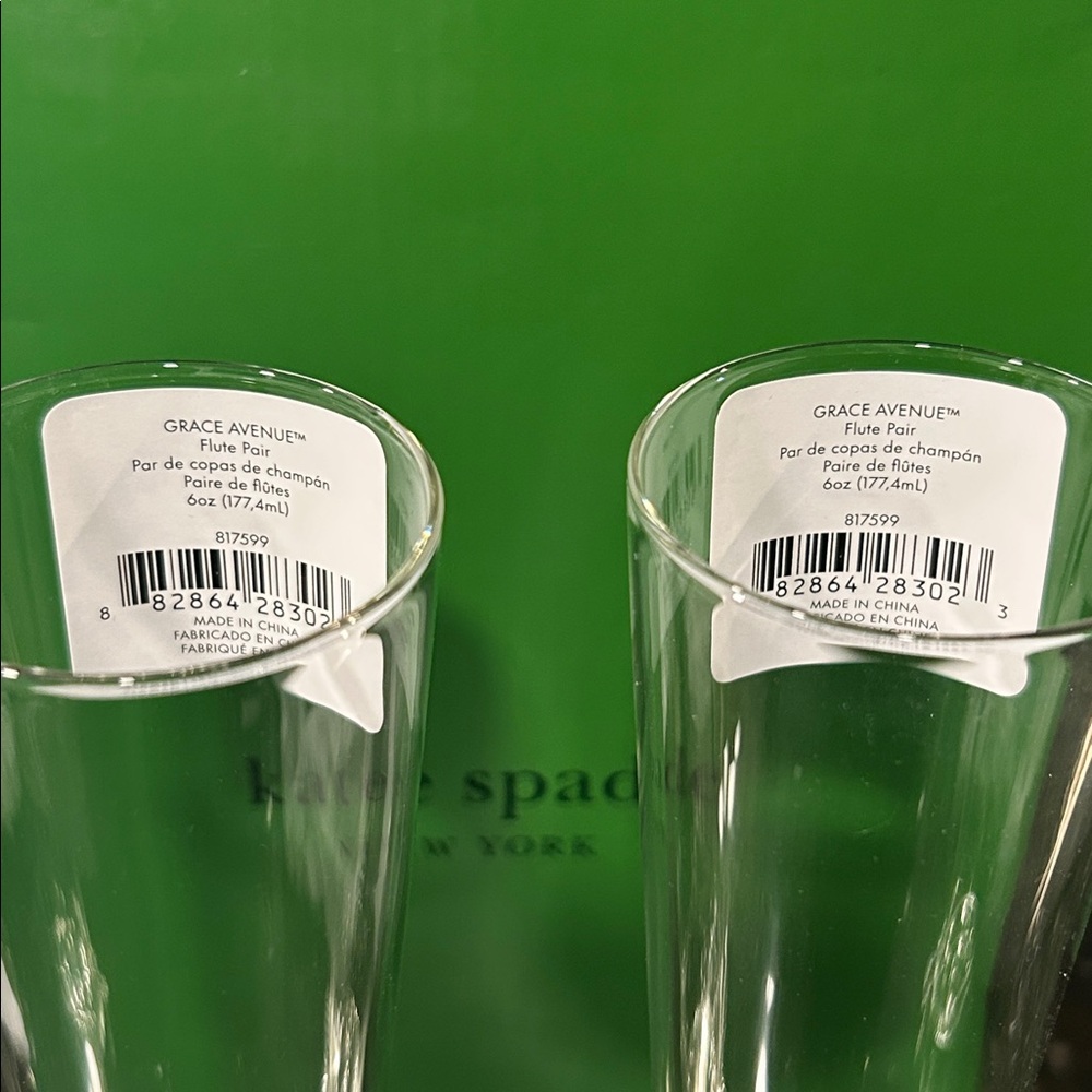 KATE SPADE for Lenox Champagne Flutes Pair “Grace Avenue” - Picture 9 of 10